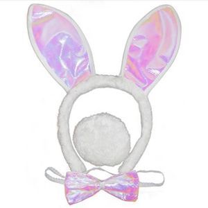 New Bunny Ears, Bow Tie, and a furry white cotton tail